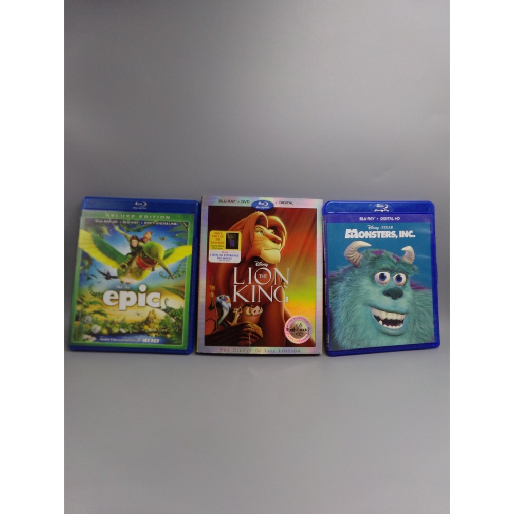 Epic The Lion King Monsters Inc Blu Ray DVD‎ Digital Movie Lot
